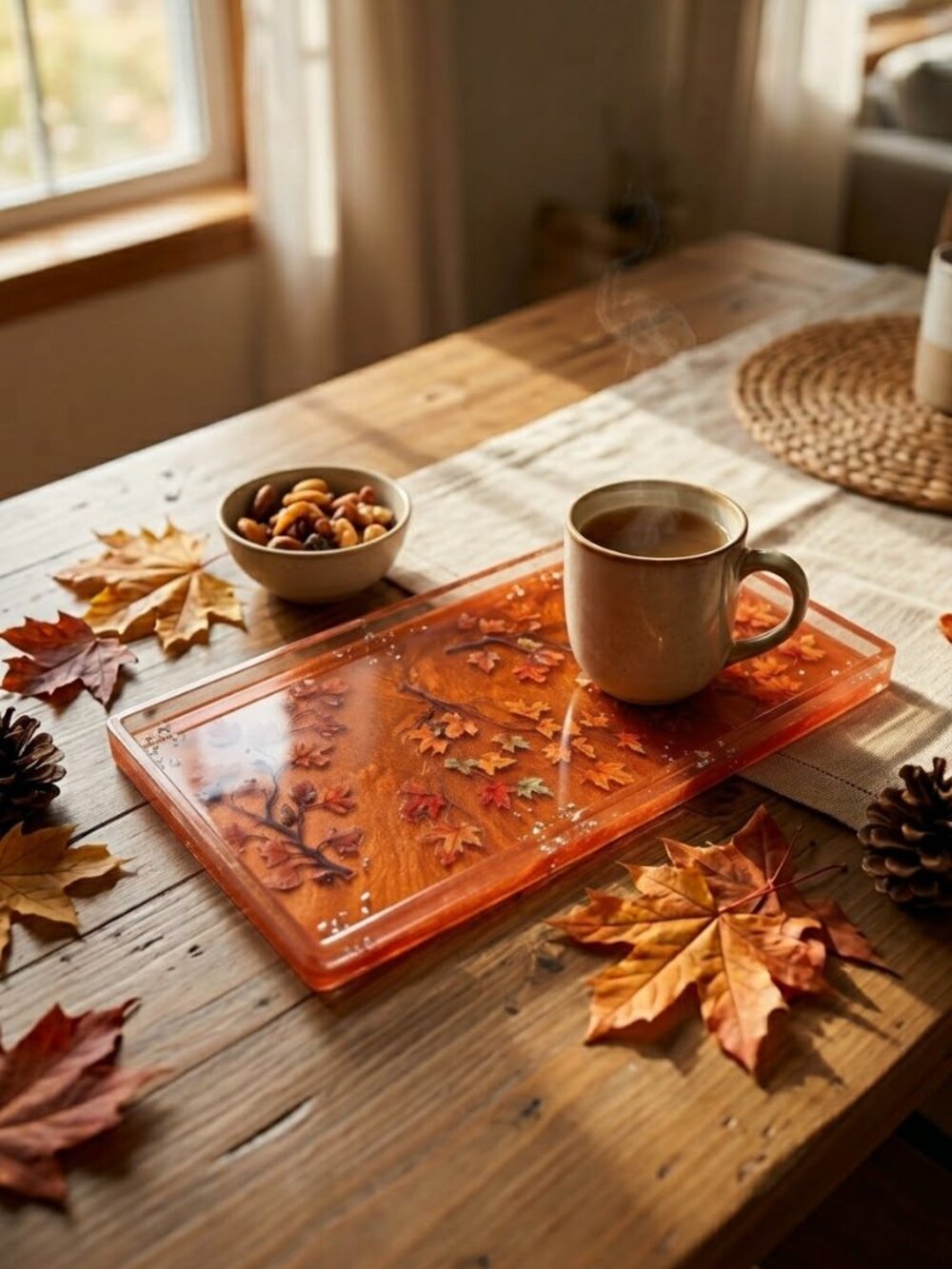 Handcrafted Flower Resin Tray